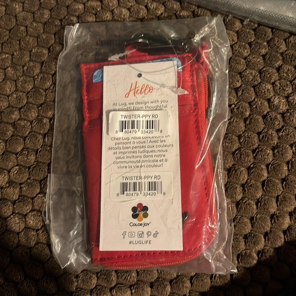 Lug Poppy Red Twister lanyard wallet